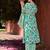 sea green floral sequins work straight kurta trouser dupatta set