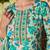 sea green floral sequins work straight kurta trouser dupatta set