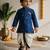 Boys cotton silk kurta dhoti set - blue onam traditional ethnic wear with zardozi & zari embroidery