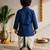 Boys cotton silk kurta dhoti set - blue onam traditional ethnic wear with zardozi & zari embroidery