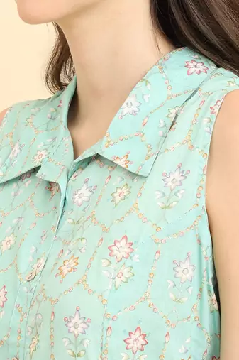 Ethnic Motifs Printed Panelled Kurta with Trousers