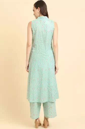 Ethnic Motifs Printed Panelled Kurta with Trousers
