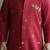 Boys cotton silk kurta dhoti set - red onam traditional ethnic wear with zardozi & zari embroidery