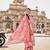 pink kantha work a-line kurta trouser dupatta set