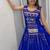 Blue Color lampi bordar & ribbon work Cotton Navratri Lahenga Choli
