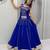 Blue Color lampi bordar & ribbon work Cotton Navratri Lahenga Choli