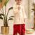 Boys gold cotton silk zardozi embroidery kurta dhoti set