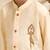 Boys gold cotton silk zardozi embroidery kurta dhoti set