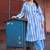 Yufta blue floral print a-line design this kurta trouser set