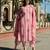pink zig zag floral print a-line design this kurta trouser dupatta set