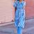 Yufta blue floral print a-line design this kurta trouser set