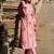pink zig zag floral print a-line design this kurta trouser dupatta set