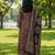 Yufta blue floral print a-line angrakha kurta trouser dupatta set