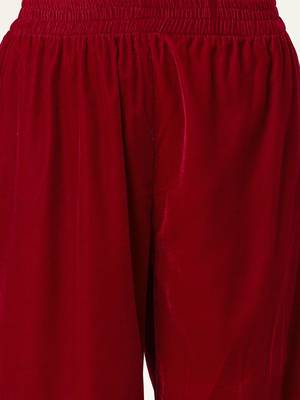 Women Ethnic Motifs Yoke Design Zari Work Velvet Kurta & Trousers With Dupatta 3