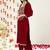 Women Ethnic Motifs Yoke Design Zari Work Velvet Kurta & Trousers With Dupatta