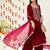 Women Ethnic Motifs Yoke Design Zari Work Velvet Kurta & Trousers With Dupatta