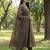 green floral print a-line angrakha kurta trouser dupatta set
