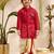 Boys red cotton silk kurta dhoti set