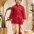 Boys red cotton silk kurta dhoti set