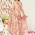 Floral Printed Halter Neck Anarkali Kurta & Trousers With Dupatta