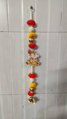 ganesh ji pompom hanging for home decoration festive home hanging decorations (pack of 4) 1