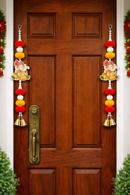 ganesh ji pompom hanging for home decoration festive home hanging decorations (pack of 4) 2