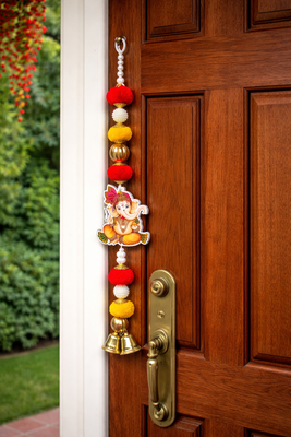 ganesh ji pompom hanging for home decoration festive home hanging decorations (pack of 4) 3