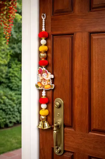 ganesh ji pompom hanging for home decoration festive home hanging decorations (pack of 4)