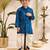 Boys blue cotton silk kurta dhoti set