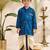 Boys blue cotton silk kurta dhoti set