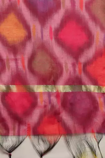Ethnic Motifs Woven Design Regular Zari Work Kurta With Trousers & Dupatta