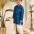 Boys blue cotton silk kurta dhoti set