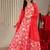 Floral Printed Shoulder Straps Anarkali Kurta & Trousers With Dupatta