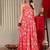 Floral Printed Shoulder Straps Anarkali Kurta & Trousers With Dupatta