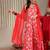 Floral Printed Shoulder Straps Anarkali Kurta & Trousers With Dupatta