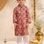 Boys red cotton patola print kurta pyjama set