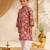 Boys red cotton patola print kurta pyjama set