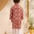 Boys red cotton patola print kurta pyjama set