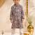 Boys blue cotton patola print kurta pyjama set