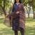 navy blue straight ethnic motifs print kurta trouser dupatta set