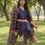 navy blue straight ethnic motifs print kurta trouser dupatta set