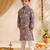 Boys blue cotton patola print kurta pyjama set