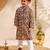 Boys black cotton patola print kurta pyjama set
