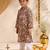 Boys black cotton patola print kurta pyjama set