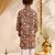 Boys black cotton patola print kurta pyjama set
