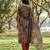 multi straight ethnic motifs print kurta trouser dupatta set