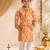 Boys mustard cotton patola print kurta pyjama set