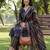 Yufta blue cotton straight floral print kurta trouser dupatta set