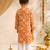 Boys mustard cotton patola print kurta pyjama set