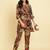 Floral Printed Shirt Collar Fusion Kurta With Trousers